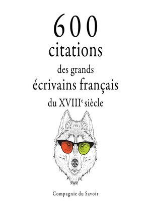 cover image of 600 citations des grands écrivains français du XVIIIe siècle